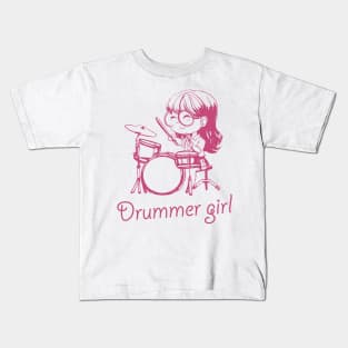 Drummer girl Kids T-Shirt